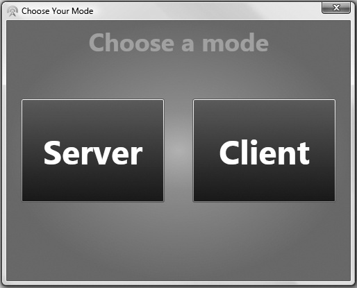 Choosing the PeerCast application mode