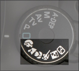 These options on the Mode dial are scene modes, which bias the camera's decisions under specific conditions so that it calculates more appropriate exposures.