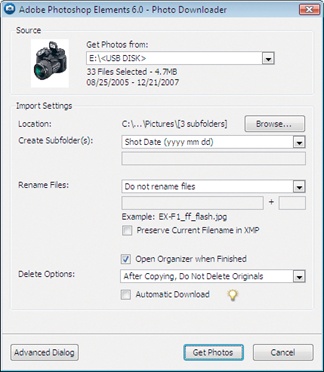 Photoshop Elements Photo Downloader.