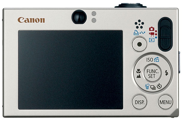 Canon's PowerShot SD1000 changes its display (to portrait or landscape) based on how the user is holding it. Courtesy Canon.