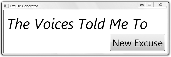 A WPF excuse-generation application