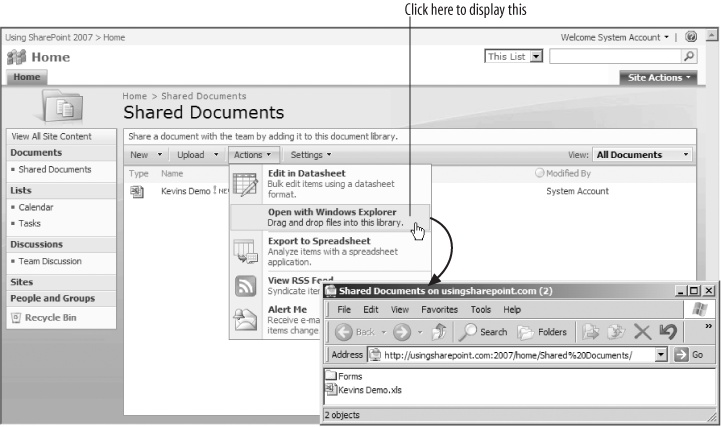 Opening a library in Windows Explorer