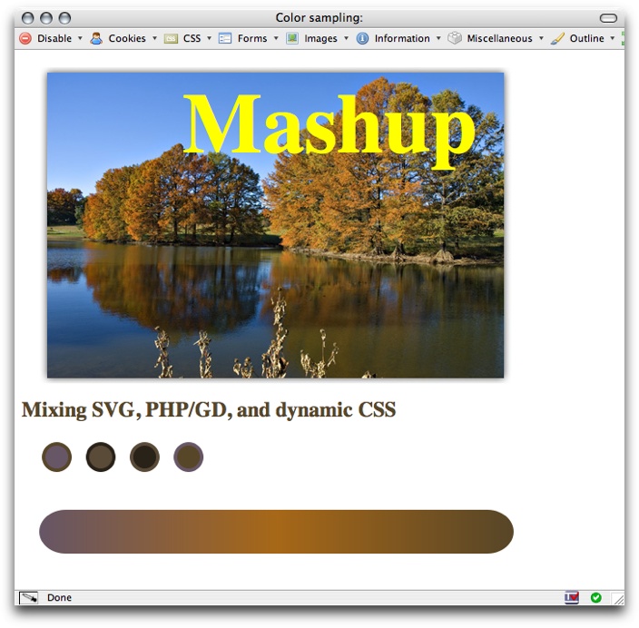 Color sampling application with graphical image