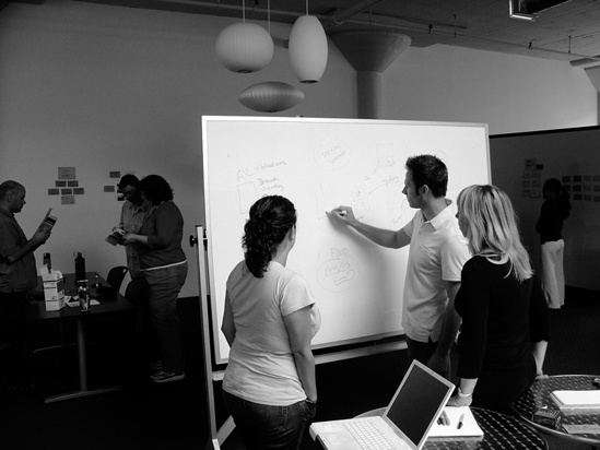 Groups at Adaptive Path's open design sessions quickly convert research findings into concepts for user experiences.