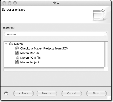 Creating a new project with m2eclipse wizards