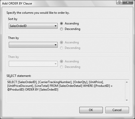 Add an ORDER BY clause to sort the results of your SELECT statement.