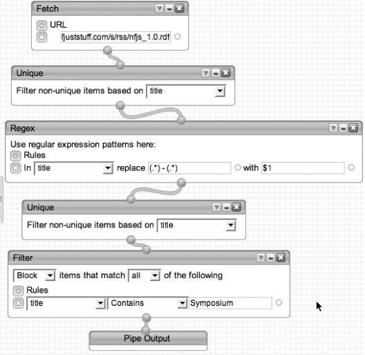 Regex pipes in action