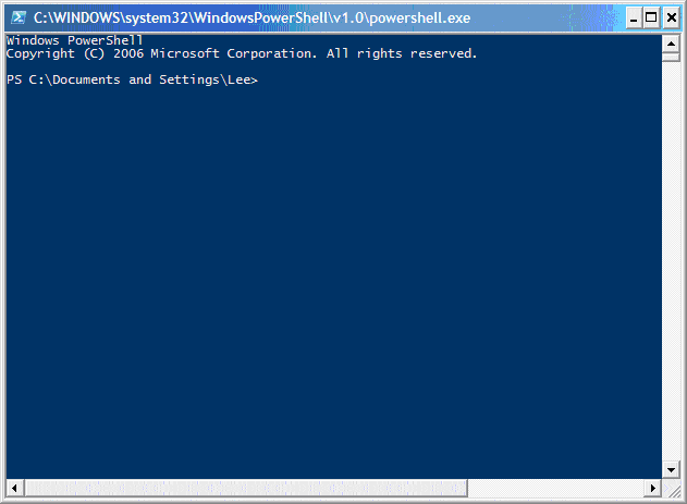 Windows PowerShell, ready for input