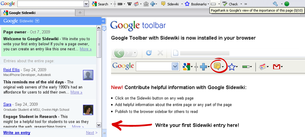 When you move your mouse over the PageRank button in the Google Toolbar, the relative popularity of the open web page is indicated on a scale from 0 to 10