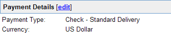 Click the edit link in the Payment Details section to change how you are paid