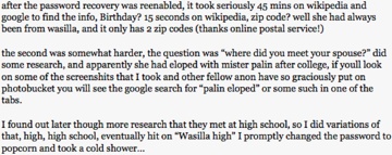 Description of how the attacker obtained access to Sarah Palin’s Yahoo! account