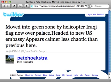 Pete Hoekstra’s Twitter message