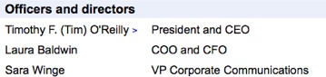 O’Reilly Media executives as identified by