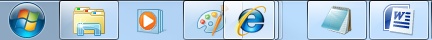 Rearrange the icons in the taskbar by dragging-and-dropping them on the desired location