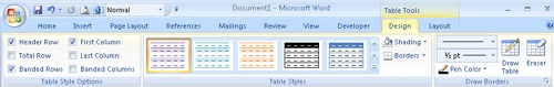 Working with Table Styles