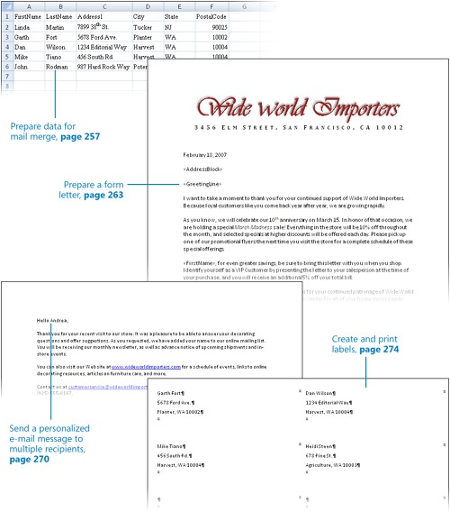 Creating Form Letters, E-Mail Messages, and Labels