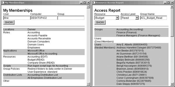 The My Memberships and Resource Access Report tools