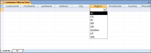 Filtering Information by Using a Form