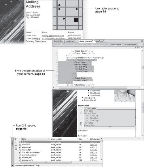 Presenting Information on a Web Page