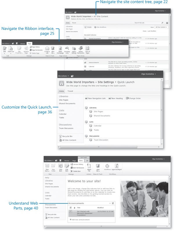 Navigating a SharePoint Site