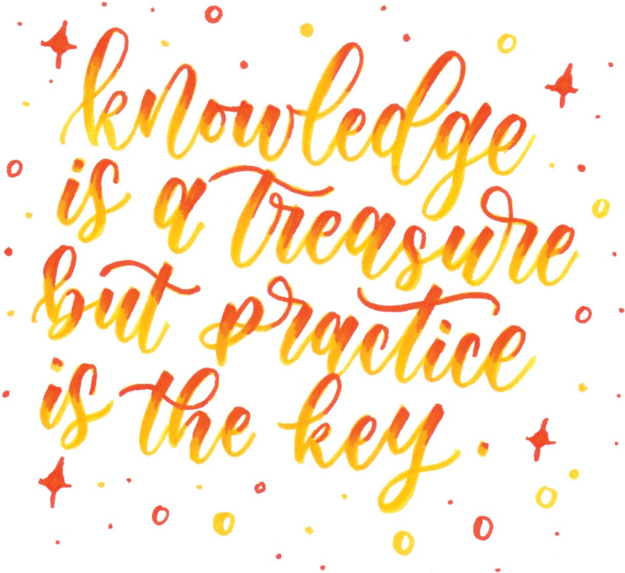 knowledge is a treasure but practice is the key