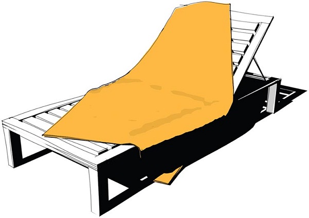 Image of a sun lounger with a mat on it.