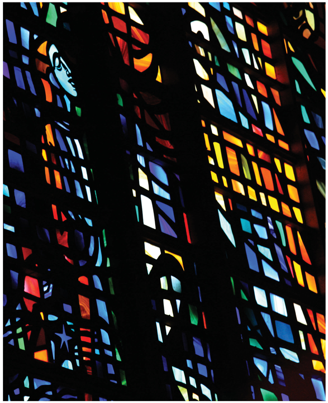 Opposite page Stained glass, Liverpool Anglican Cathedral, 1903–78, by architect Sir Giles Gilbert Scott.