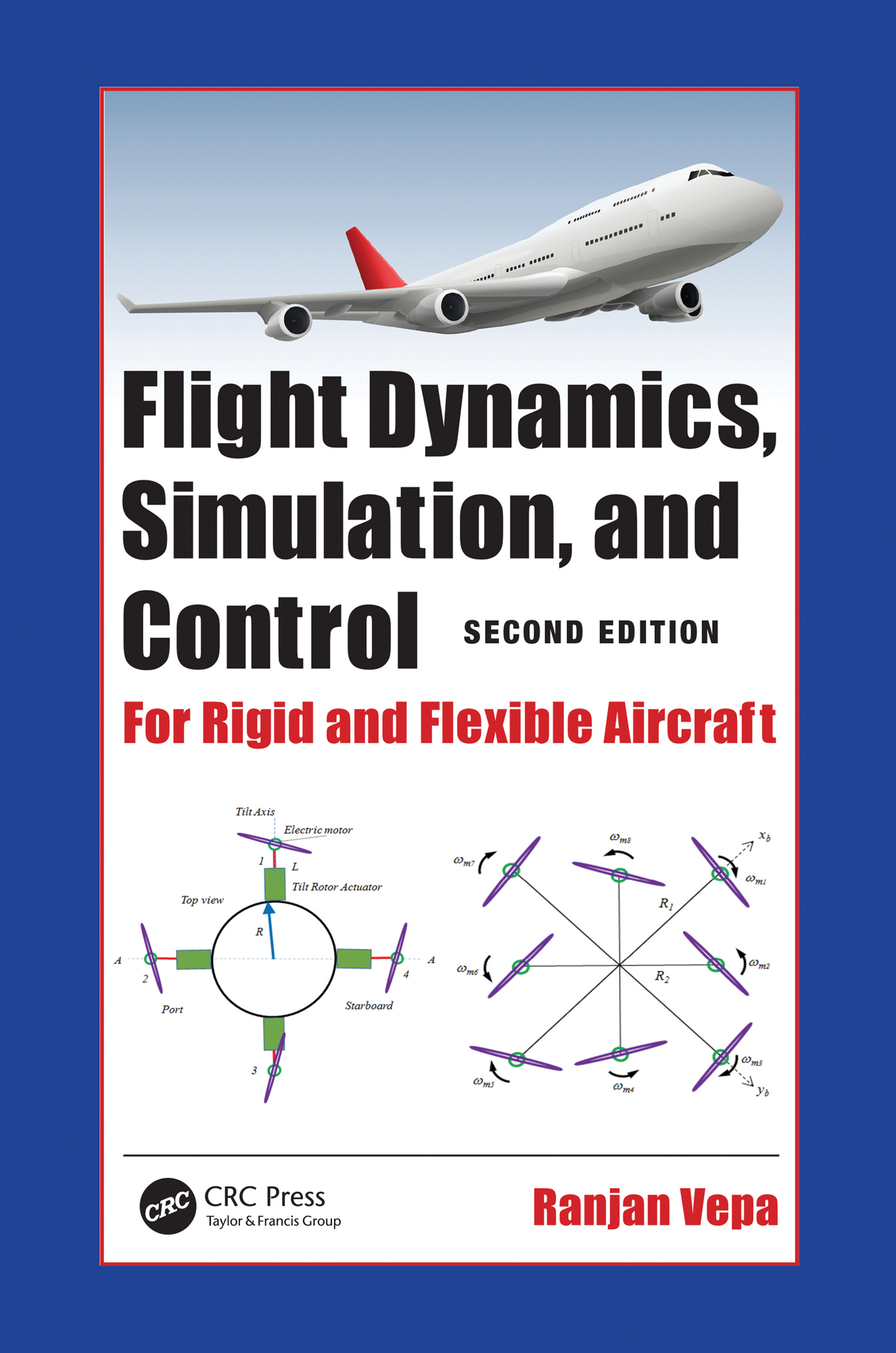 Cover: Flight Dynamics, Simulation, and Control: For Rigid and Flexible Aircraft, Second Edition, written by Ranjan Vepa, published by CRC Press, Taylor and Francis Group.