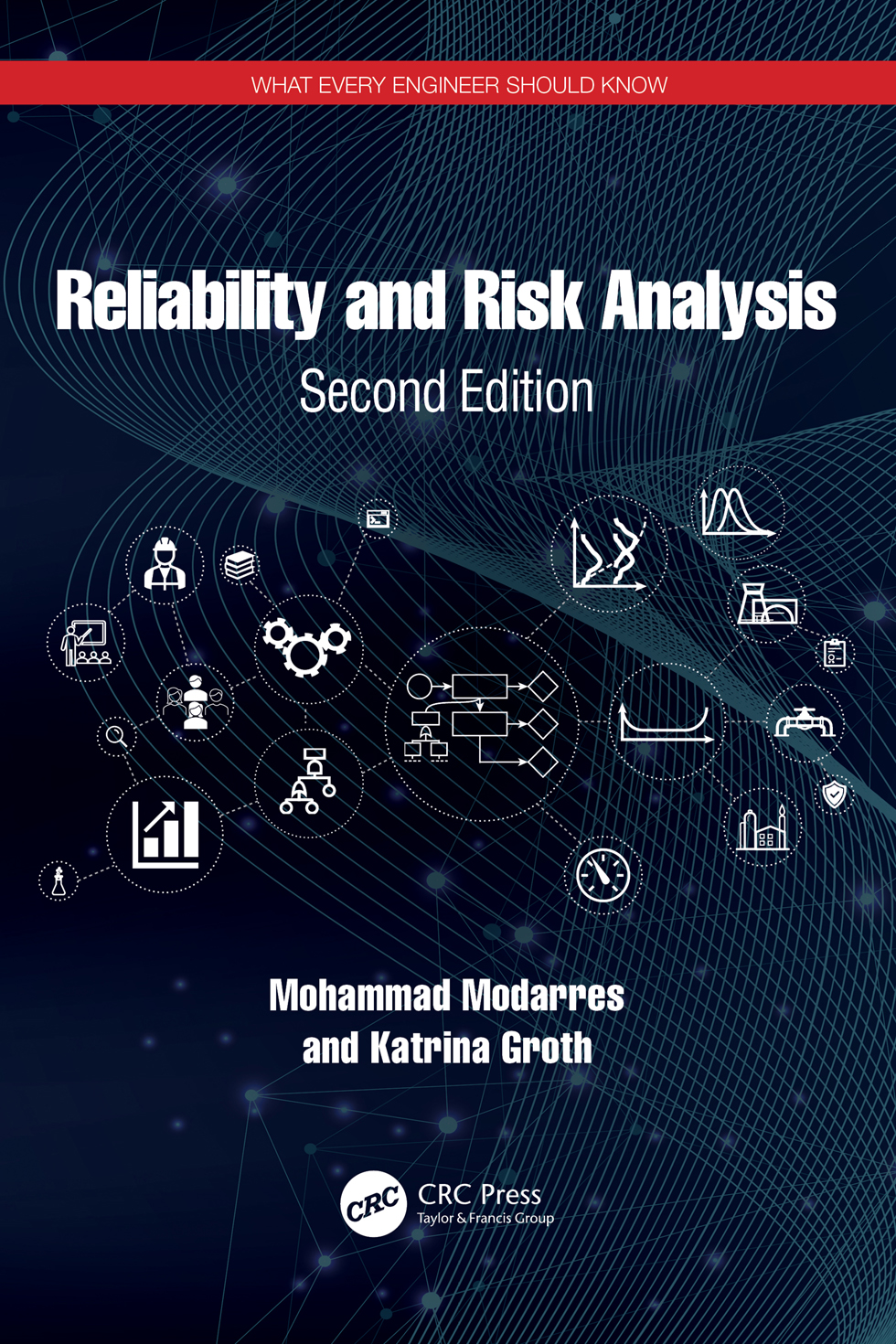 Cover: Reliability and Risk Analysis: [subtitle], edited by Mohammad Modarres, Katrina Groth, published by CRC Press, Taylor and Francis Group.