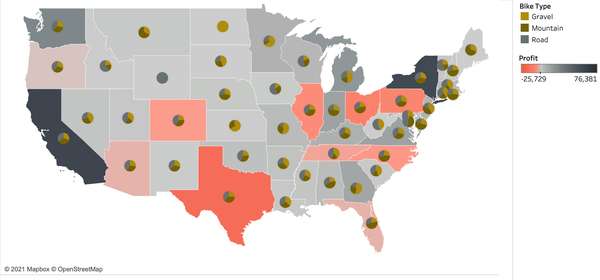 Pie chart and choropleth map