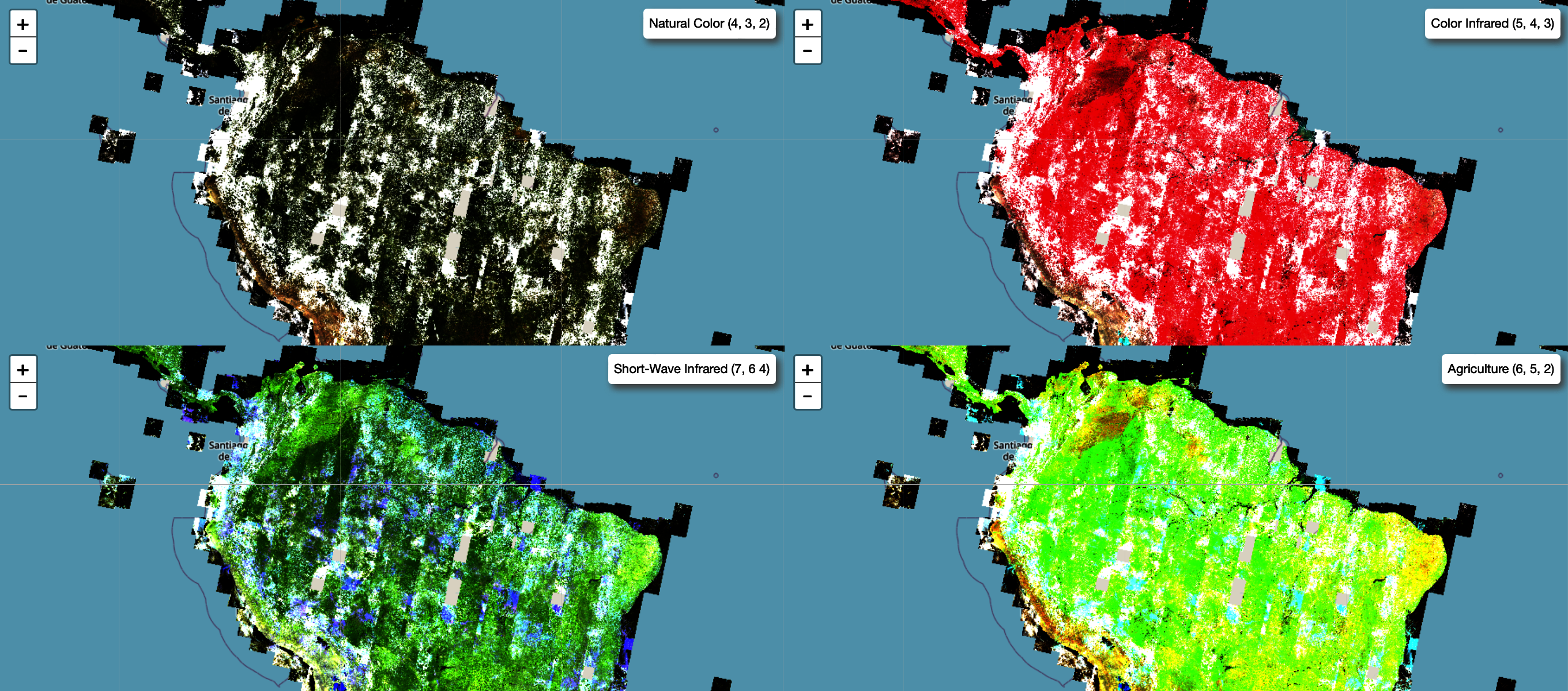 Landsat band combinations