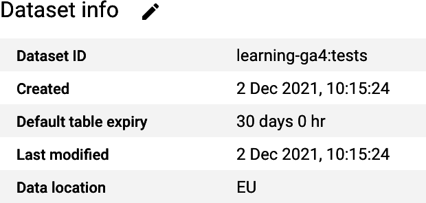 You can configure the table expiration time when you create a dataset