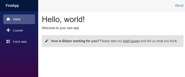 First Blazor template app.