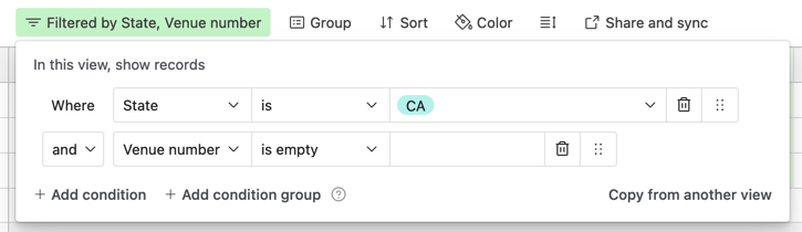 The conjunctions “and” and “or” allow us to combine multiple conditions as a condition group.