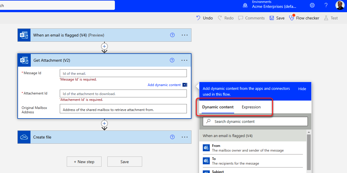 Dynamic content dialog