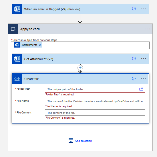 Drag  Create file  inside loop