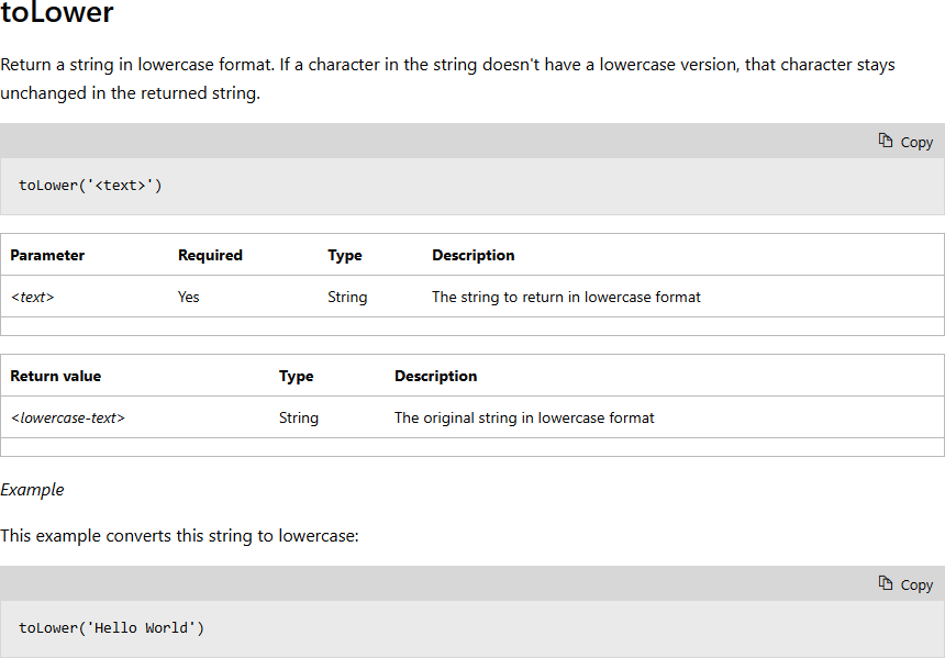 toLower   function documentation