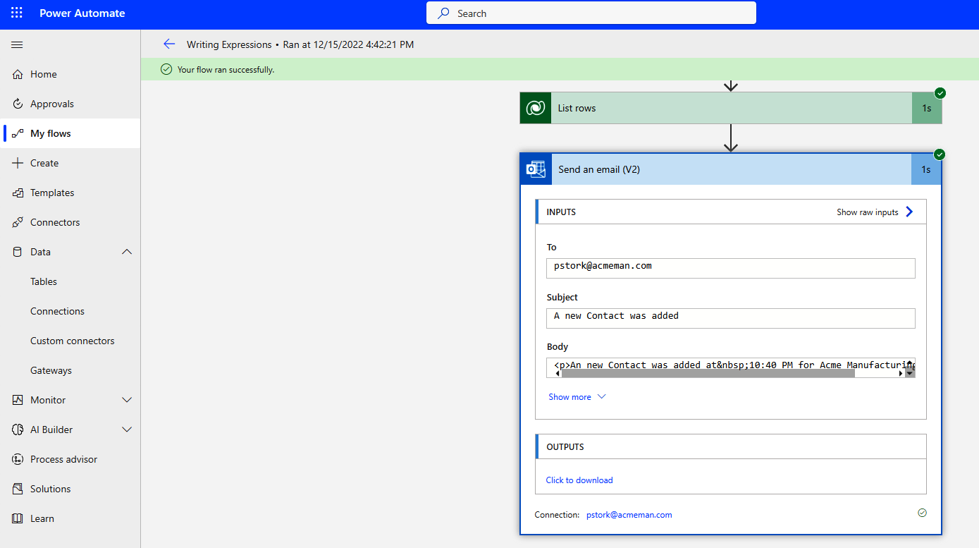 Review flow history