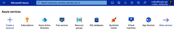 Free services from the Azure Portal main screen
