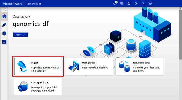 Locating the Copy Data tool from Azure Data Factory