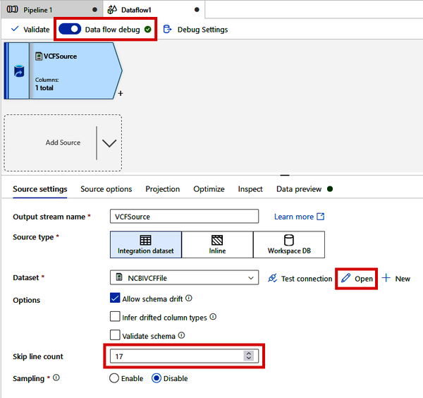 Turning on debug mode and specifying file-parsing settings