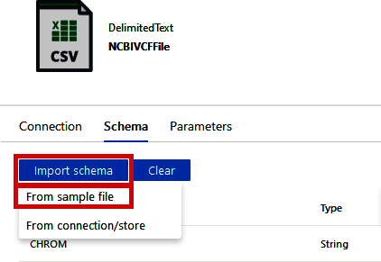 Specifying VCF file schema