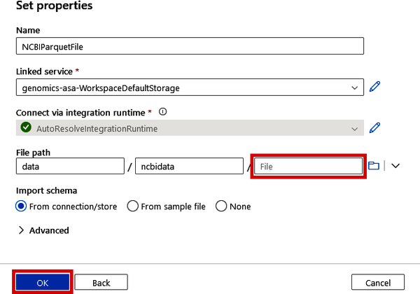 Specifying the Sink location of the output Parquet file