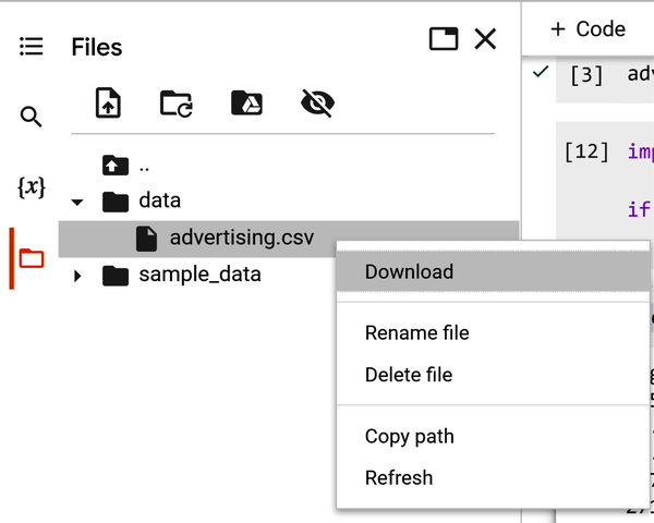 Validate advertising.csv in data directory