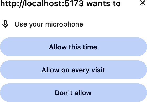 A microphone permission request in Chrome