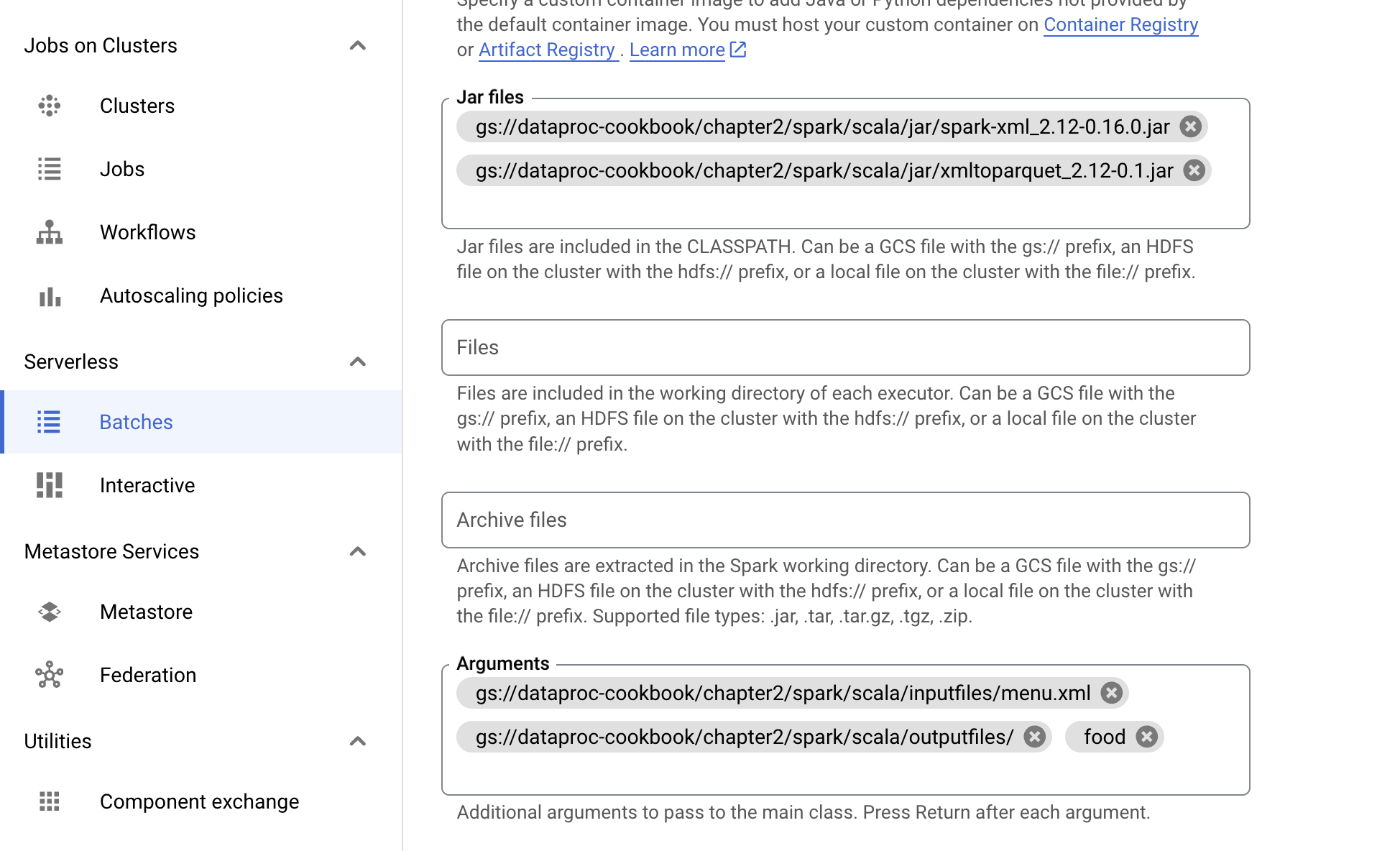 Adding Arguments for the Spark Job