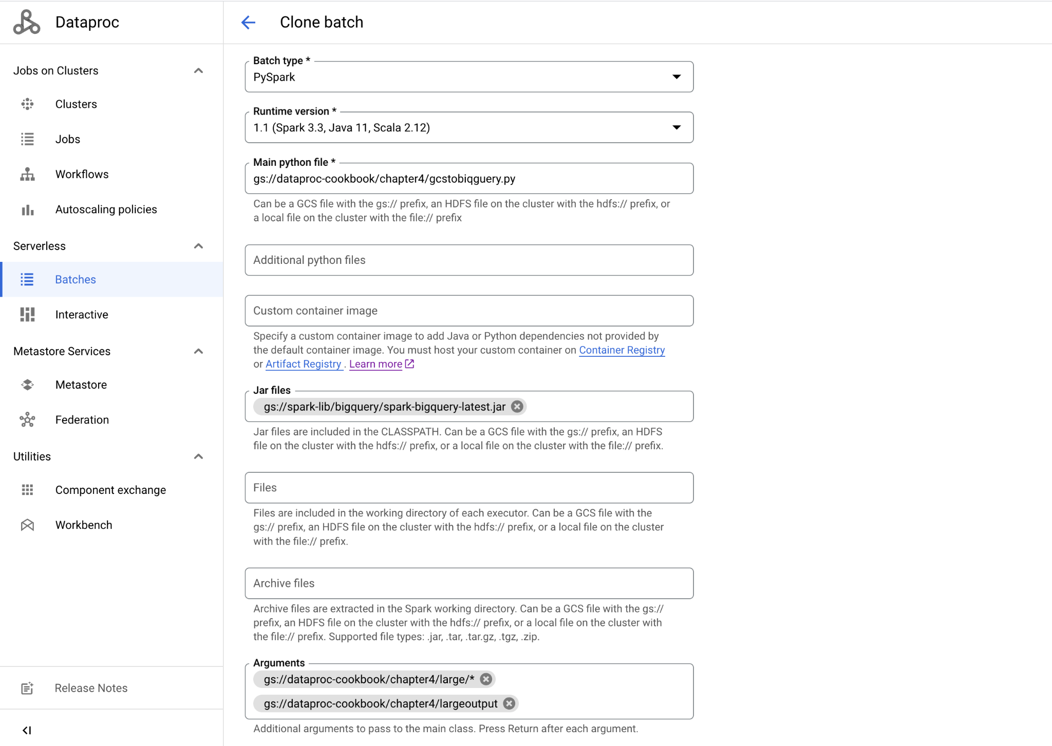 Cloning the job in Batches Section