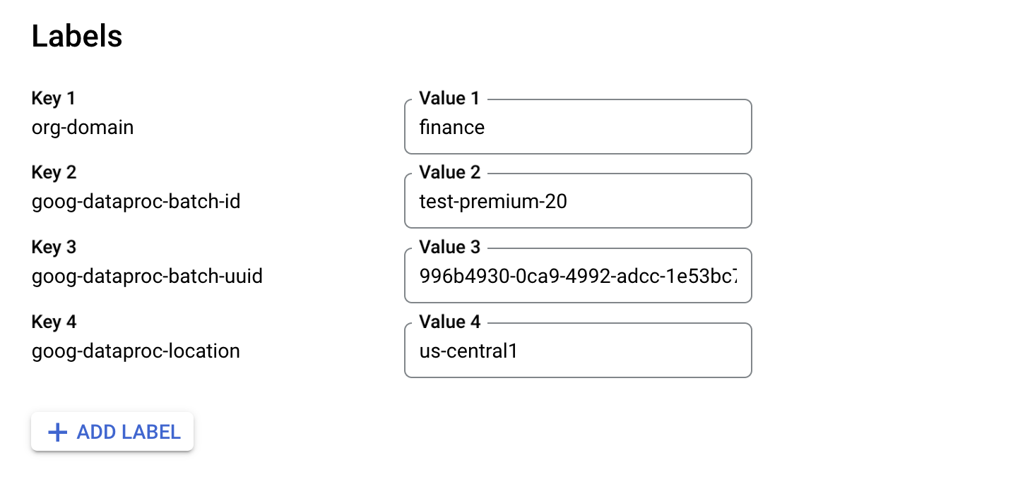 Adding Custom Labels to the Dataproc Serverless Batch Job