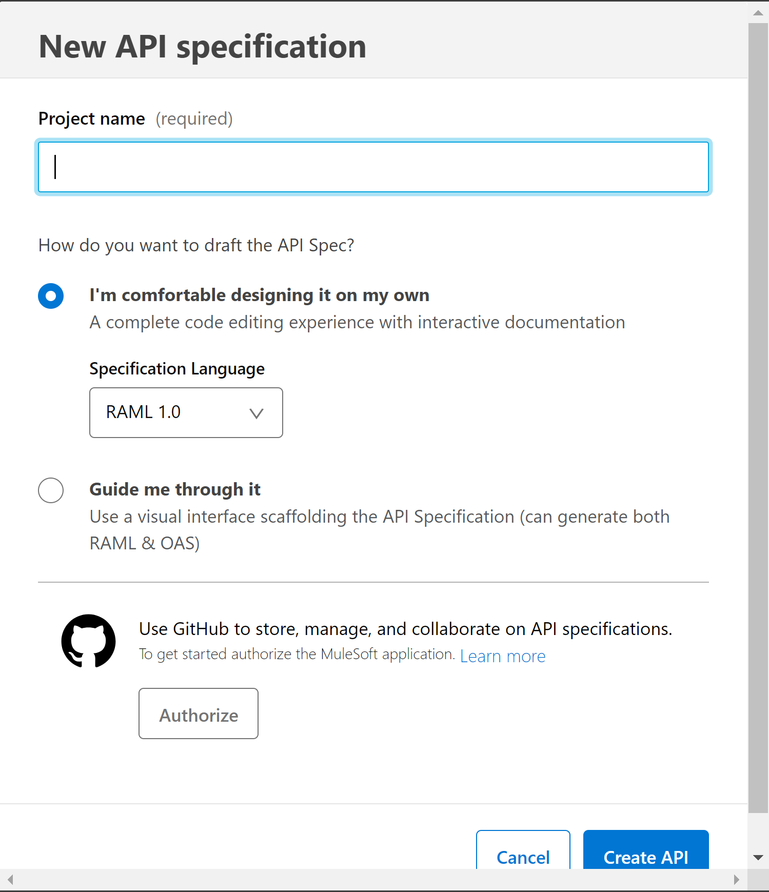 Choose the specification design options