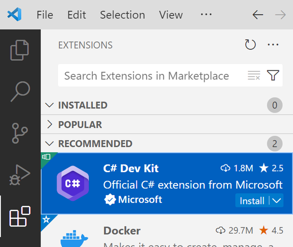 Visual Studio Code's C# Dev Kit Extension